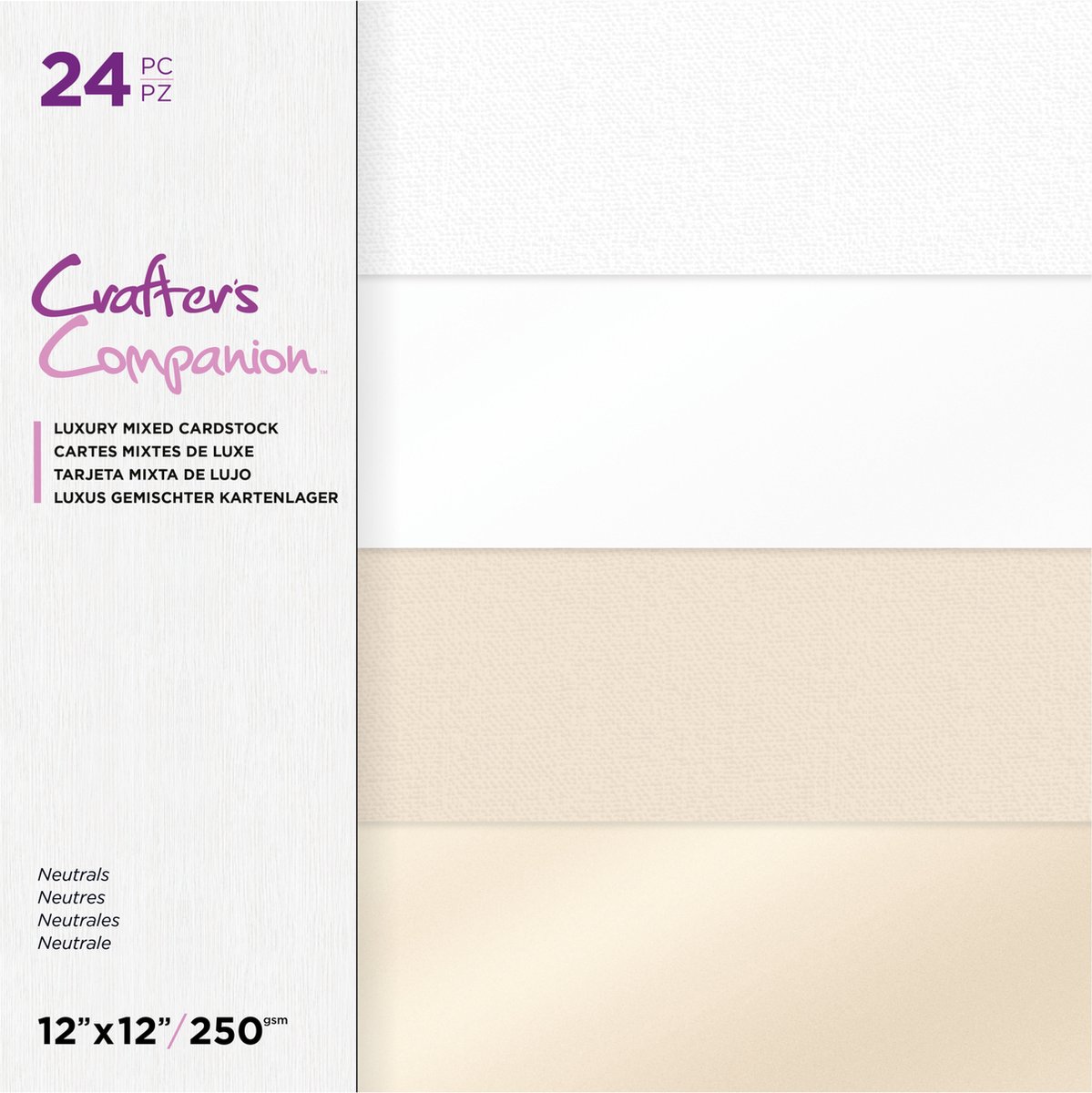 Neutrals 12x12 Inch Luxury Mixed Cardstock Pad (CC-LMIX12-NEUT)